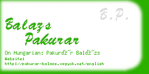 balazs pakurar business card